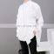 Elegant O Neck Long Sleeve Irregular Hem Ruffle Scarf Shirts For Women
