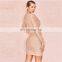 LAITE D2191 Hot sales fashion v-neck bodycon lace sexy dresses women pleated high waist casual dresses