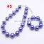 32Colors Girl Necklace bracelet 2pcs Set Kids Children Candy Color bubble pearl beads Jewelry