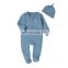 Amazon Hot Sale Zipper Footie Romper Organic Cotton Baby Bodysuit Long Sleeve