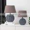 Hotel decoration living room ornaments gray ceramic table lamp engraving design retro desk lamp