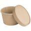 Souper Food Container 26oz Kraft- Large takeaway soup, ice cream container- Brown Microwavable Souper Cups