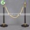 Elegance gold/silvery white crown top portable stanchion velvet rope posts with rubber base
