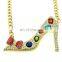 Enamel High Heel Shoe Rhinestone Pendant Necklace
