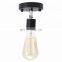Simple Black Vintage Wall Light Indoor Combined with Iron Ceiling Rose and Ceramic Lamp Holder for Home Decorative