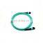 male / female 12 fiber count  patch cord 10gb fiber om3 mpo mtp fiber patch cord pigtail