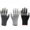 Nylon Safety Dipped Hand Gloves Esd Polyester Working White Black Grey Construction Pu Coated Gloves