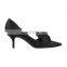 Elegant good quality design women pointed toe bow tie med heels pumps sandals shoes