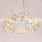 Nordic Modern Hanging Lighting Luxury Circle Rings Pendant Light Gold LED Crystal Chandelier