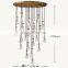 Modern Industrial Rain Drop Pendant Light Chandelier With Unique Glass Shade For Kitchen Island Living Room Bedroom Dining Room