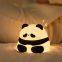 Cute Silicone Panda Light Rechargeable LED Mini Children Night Light Touch Control USB Bedroom Silicone Night Lights for Kids