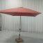2025 Season New Arrive 2.1*2.1M Heavy Duty Aluminum Outdoor Umbrella Hand Push Parasol Waterproof Frame With Wooden Looking