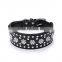 Wholesale crystal plum flower decoration pet collars mushroom rivet dog collar