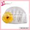 April new products baby hat soft material crochet bucket hat with flower decoration