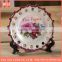 wedding decoration plate lovely ceramic hollow hanging custom plate coated colorful pearl glazed for souvenir and decorative