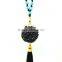 NE2285 Fashion knotted druzy black tassel necklace,