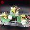 Korean flower crystal agate brooch with rhinestone ornamentnatural stones