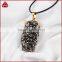 Imitation ox bone carved owl with zircon pendant bead, lovely antique gold plated owl pendant necklace animal jewelry