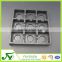 PS disposable customized square black 9 holes blister plastic chocolate container