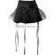GOTHIC BLACK STRING SKIRT DENIM FOR WOMENS STEAMPUNK GOTH