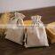small drawstring linen bag for packing