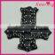 fashion garment accessories cross design patches in black beads