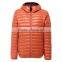 hot sell unisex softshell men and women winter, folding down jacket, ultralight with hood outdoor waterproof jacket