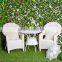 White rattan furniture garden line patio set