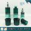 Green coloured cosmetic glass bottle and cosmetic glass jar