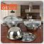 Africa Style 6pcs stainless steel casserole set / potjie pot wit S/S handle and cover