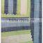 Linen green blue stripe fabric for garment