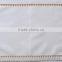 Hand hemstitch white cotton placemat in silver thread