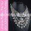 Wholesale Gold Leaf Rhinestone Statement Chunky Collar fashion necklace