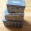 3 piece vintage style rectangular bascuit tin set