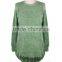 2015 new product rose shape pullover long knitting sweater for lady