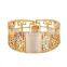 Gold wide totem bracelet with opal alloy bracelets