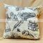 Modern Style Customize Black and Whrite Sketch Printed Linen Cushion Cover