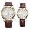 wholesale classic couple watch hot sell genuine leather 5atm water resistant quartz watch