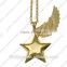 FN3291simple design Maternity Necklace, star bola charm with angel wing, meaningful pendant necklace