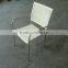 stainless steel hotel dining rattan chair and table, high quality stainless steel furniture