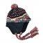custom fold up fashion winter earflap and tassel baby knitted cap