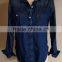 men's two pockets design casual cotton denim shirt