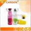Flip top 700ml plastic fruit lemon squeezer water bottle