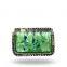 Metal & Glass rectanglel Knob (Green)