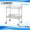 stainless steel medical cart medicine hospital trolley