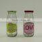 Round Glass Milk Beverage Bottle With Decorative Printing 200ml