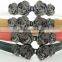 Wholesale Adjustable Flower Pattern Buckle Sex Women Lady Thin PU Waist Belt