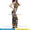 Women's O-neck Long Bodycon Dress Summer Tropical Floral Print Tank Maxi Dress for Women