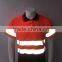 Hi vis orange reflective safety short sleeve 3M reflective tape birdeye 100% polyester security polo shirt