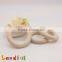 Natural Organic Bunny Ears DIY Teething Toy Maple Baby Wooden Ring